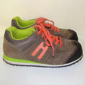HYTEST SAFETY SHOES WOMENS BROWN SUEDE SNEAKERS STEEL TOE SHOES 9 WIDE  DB4